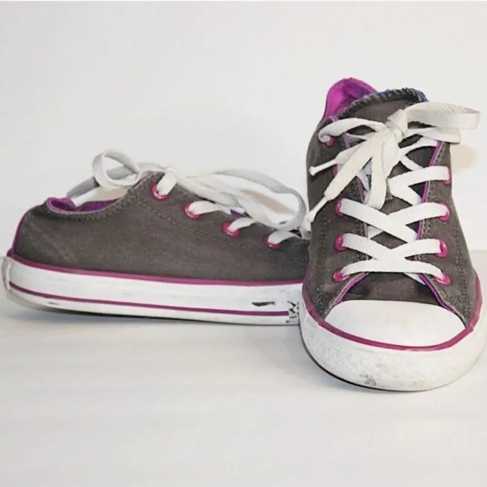 Converse All Star Gray Purple Shoes Sneakers